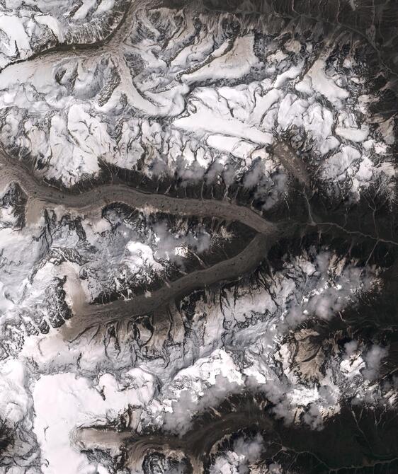 Aerial view of Satopanth Glacier