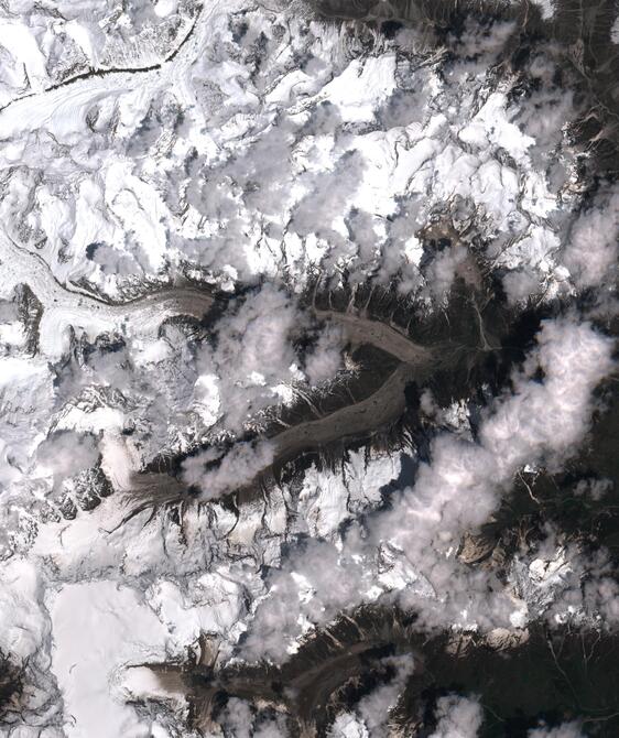 Aerial view of Satopanth Glacier