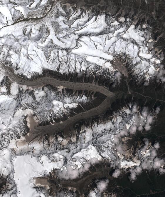 Aerial view of Satopanth Glacier