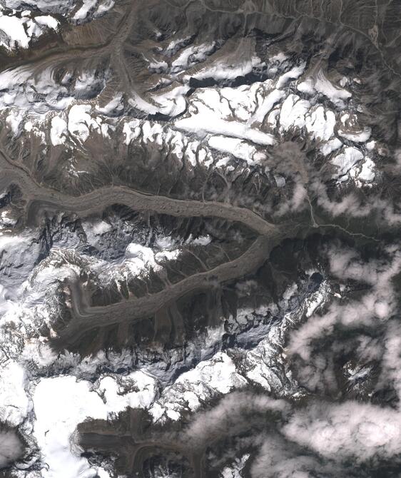 Aerial view of Satopanth Glacier