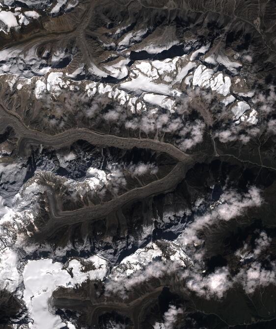 Aerial view of Satopanth Glacier