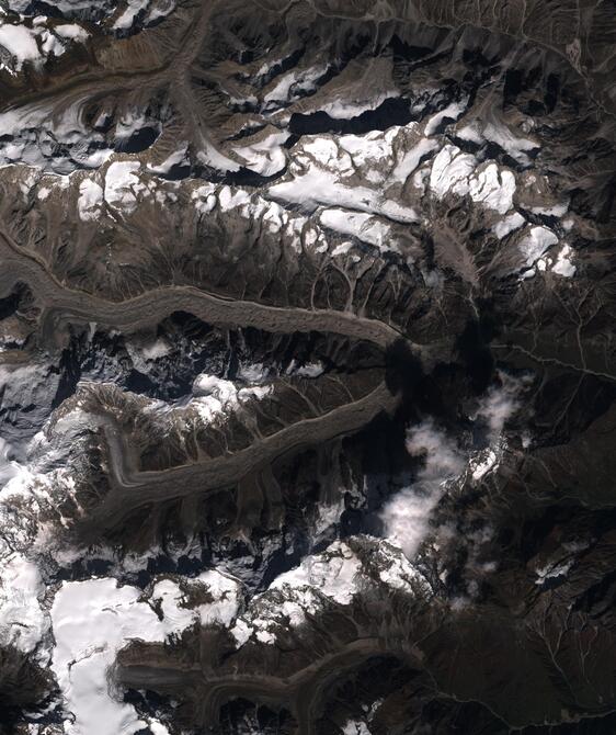 Aerial view of Satopanth Glacier