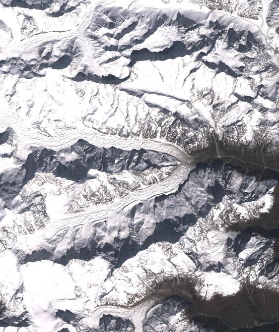 Aerial view of Satopanth Glacier