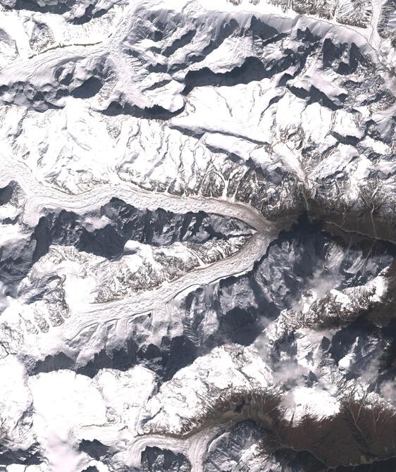 Aerial view of Satopanth Glacier