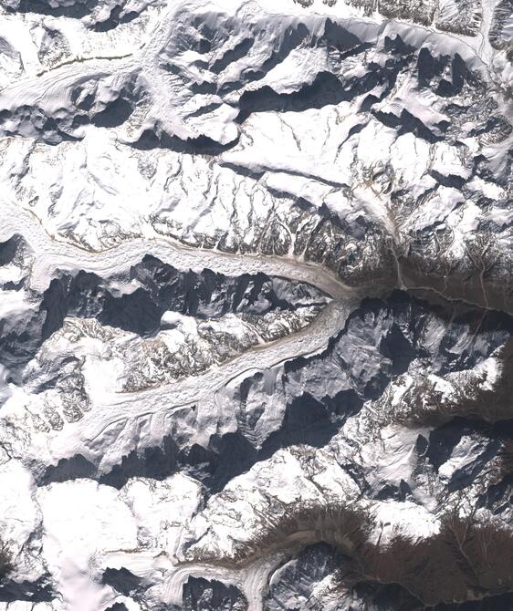 Aerial view of Satopanth Glacier