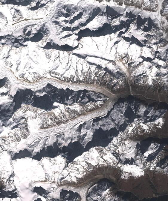 Aerial view of Satopanth Glacier