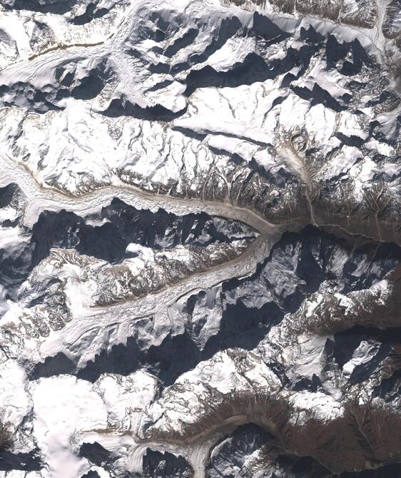 Aerial view of Satopanth Glacier