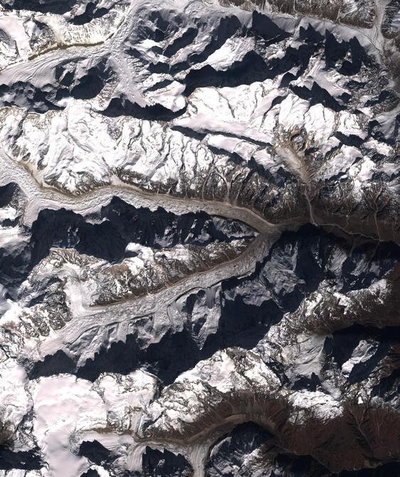 Aerial view of Satopanth Glacier