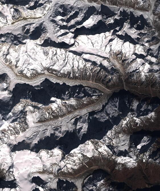 Aerial view of Satopanth Glacier