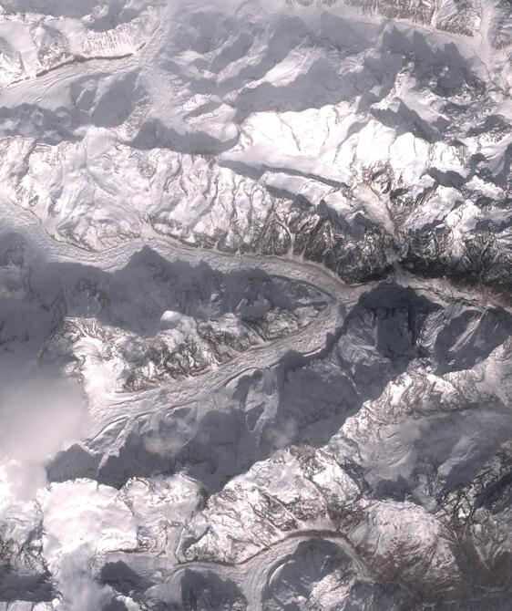 Aerial view of Satopanth Glacier