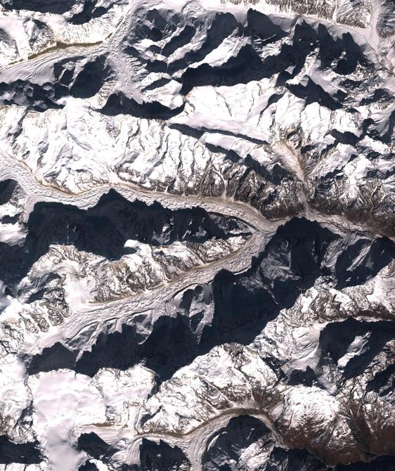 Aerial view of Satopanth Glacier