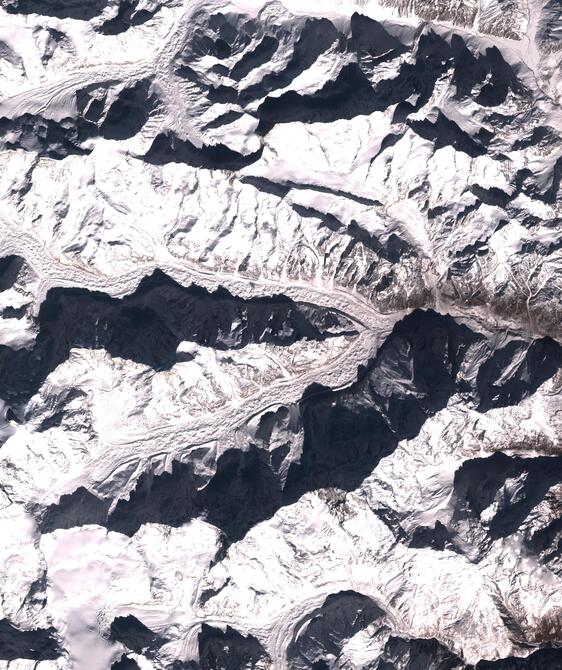 Aerial view of Satopanth Glacier