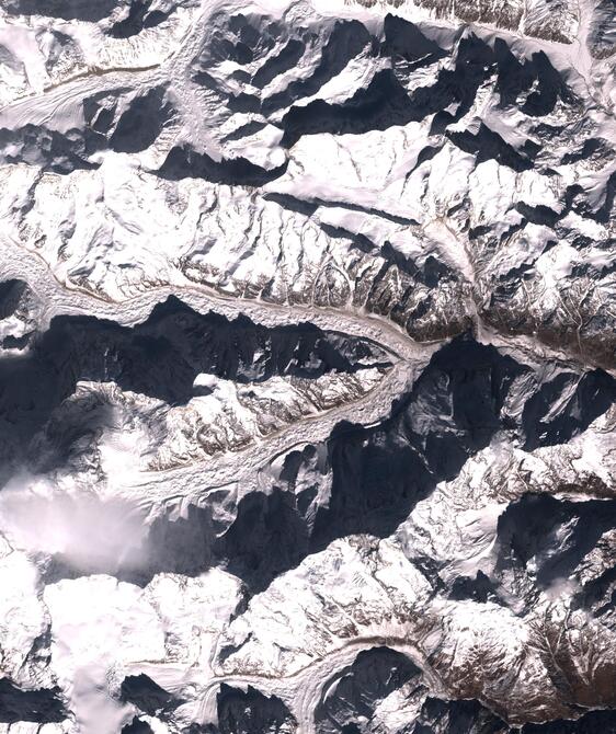 Aerial view of Satopanth Glacier