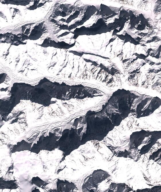 Aerial view of Satopanth Glacier