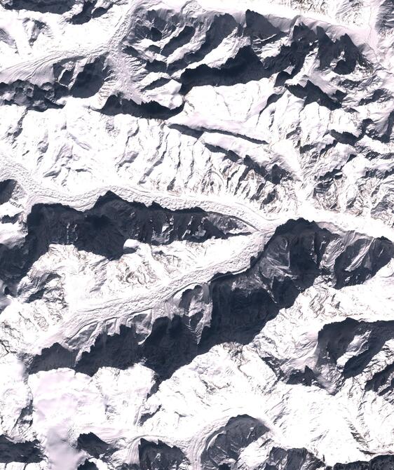 Aerial view of Satopanth Glacier