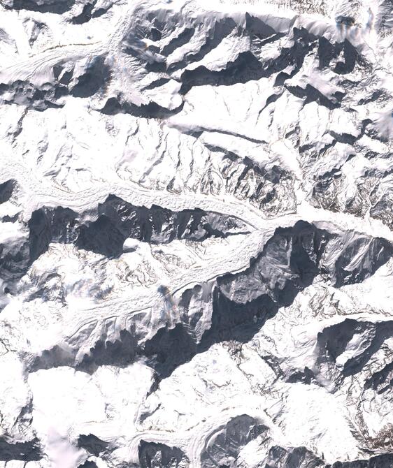 Aerial view of Satopanth Glacier