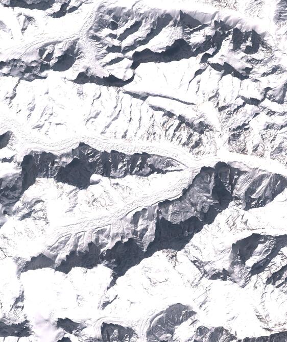 Aerial view of Satopanth Glacier