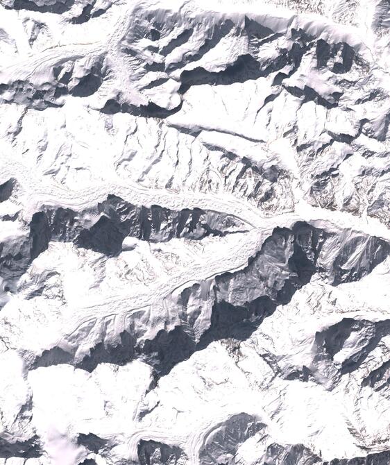 Aerial view of Satopanth Glacier