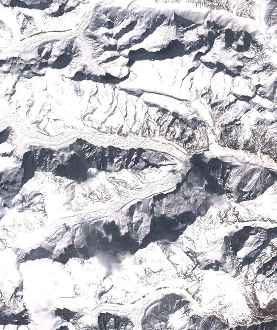 Aerial view of Satopanth Glacier