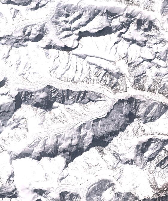 Aerial view of Satopanth Glacier