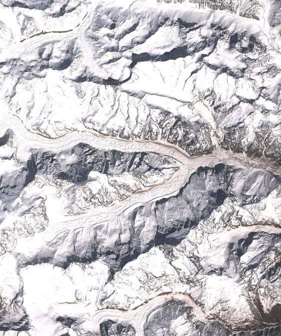 Aerial view of Satopanth Glacier