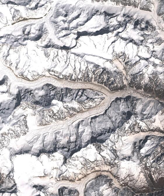 Aerial view of Satopanth Glacier