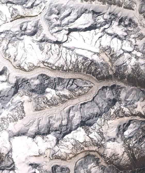 Aerial view of Satopanth Glacier