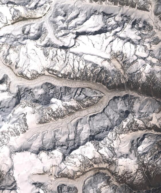 Aerial view of Satopanth Glacier