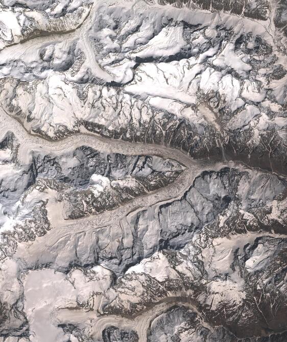 Aerial view of Satopanth Glacier