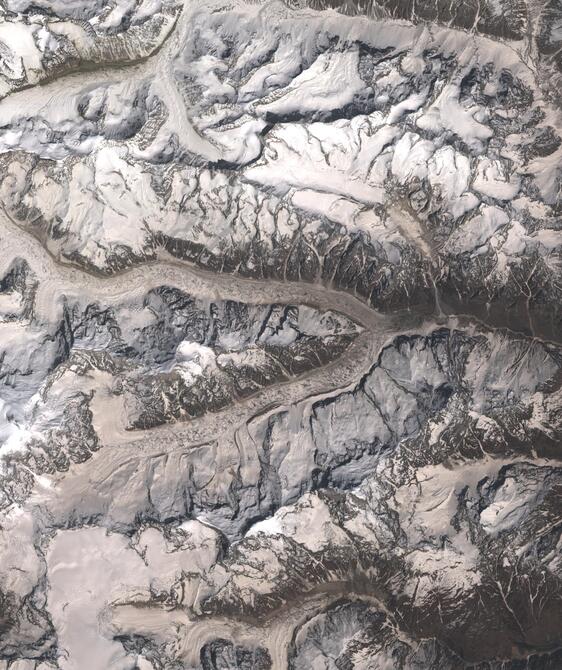 Aerial view of Satopanth Glacier