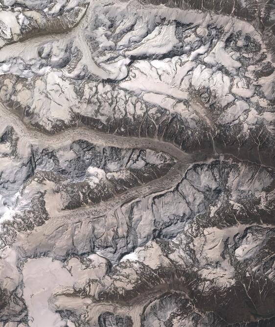 Aerial view of Satopanth Glacier