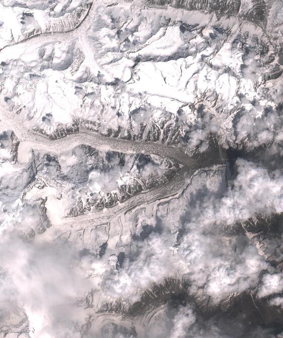 Aerial view of Satopanth Glacier