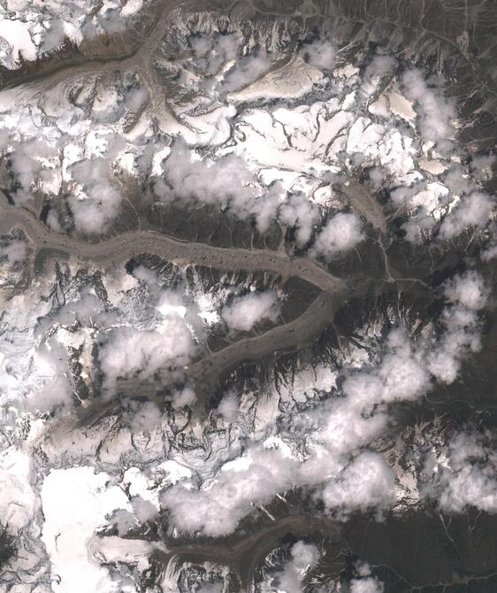 Aerial view of Satopanth Glacier