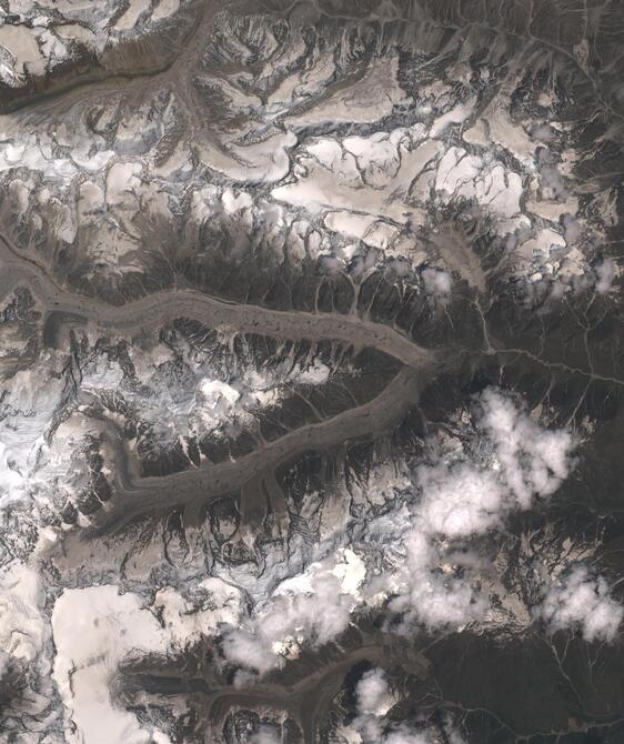 Aerial view of Satopanth Glacier