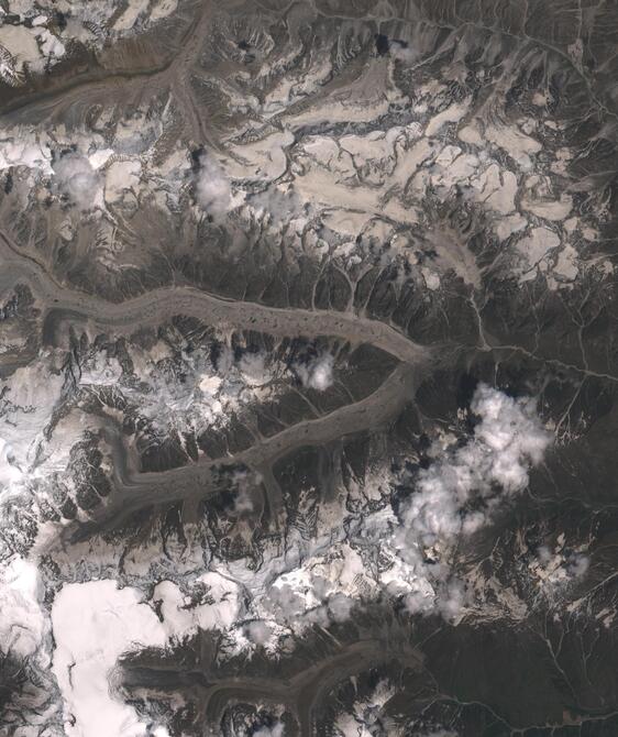 Aerial view of Satopanth Glacier