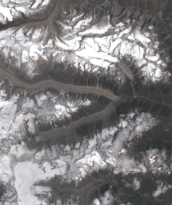 Aerial view of Satopanth Glacier