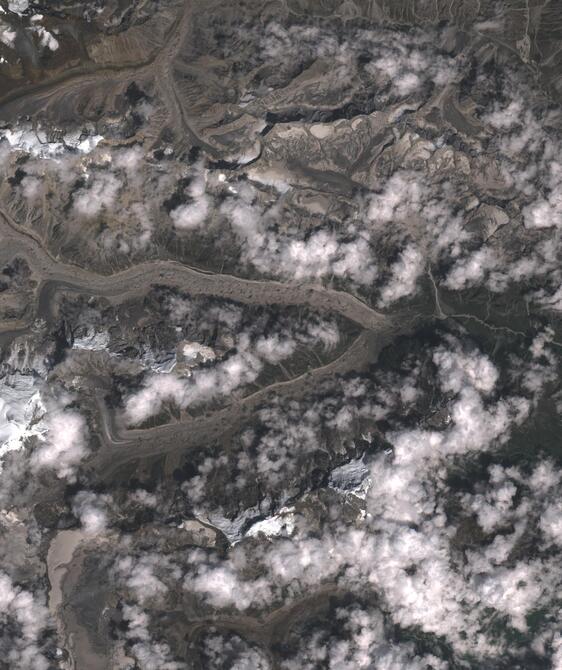 Aerial view of Satopanth Glacier