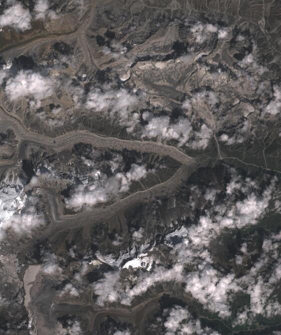 Aerial view of Satopanth Glacier