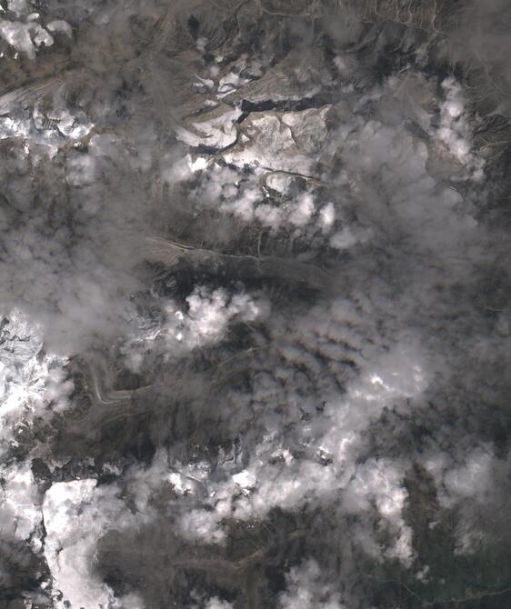 Aerial view of Satopanth Glacier