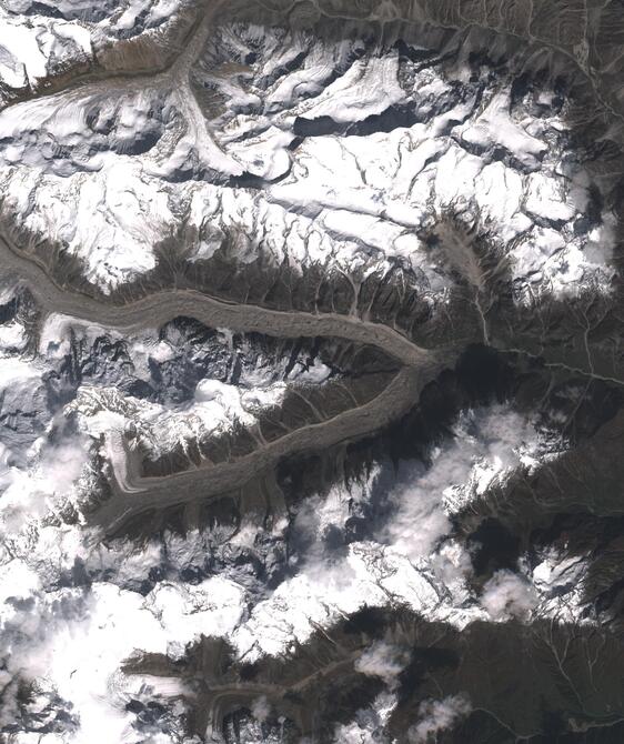 Aerial view of Satopanth Glacier