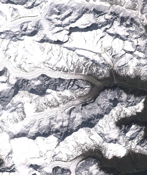 Aerial view of Satopanth Glacier