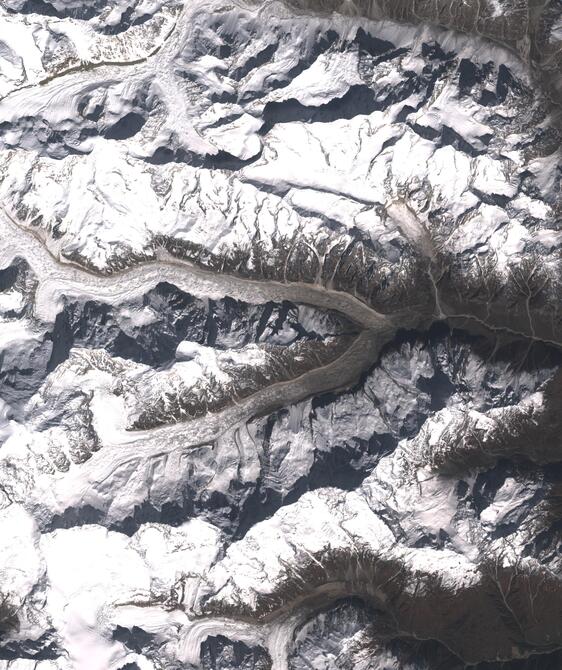 Aerial view of Satopanth Glacier