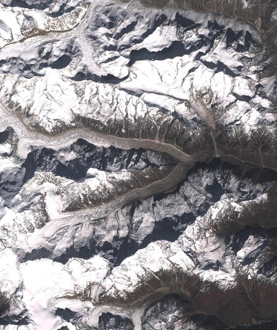 Aerial view of Satopanth Glacier