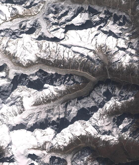 Aerial view of Satopanth Glacier