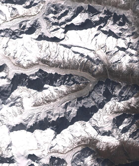 Aerial view of Satopanth Glacier