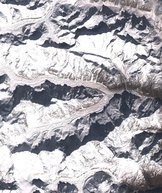 Aerial view of Satopanth Glacier