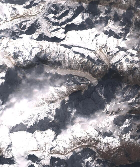 Aerial view of Satopanth Glacier