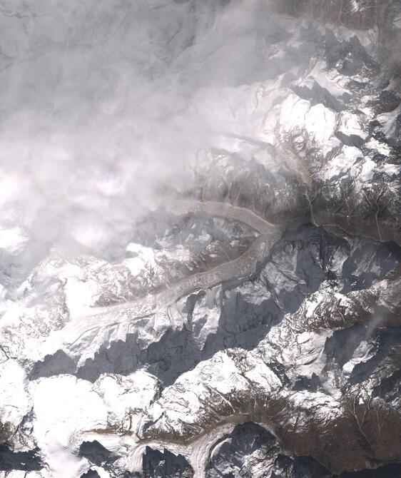 Aerial view of Satopanth Glacier