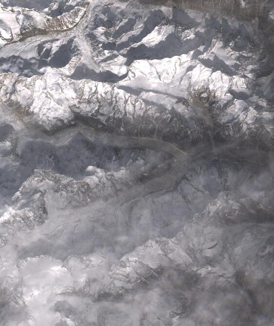 Aerial view of Satopanth Glacier