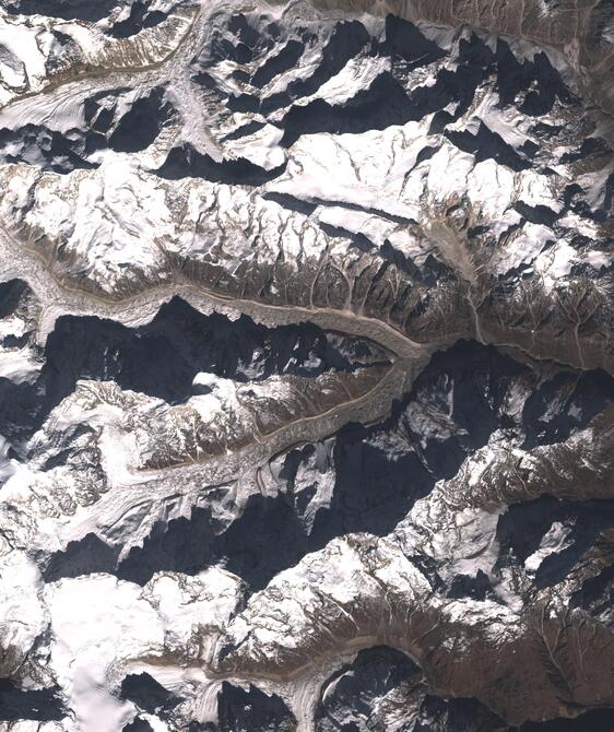 Aerial view of Satopanth Glacier